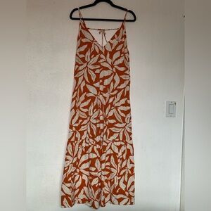 H&M 3x Orange Leaf Print Dress